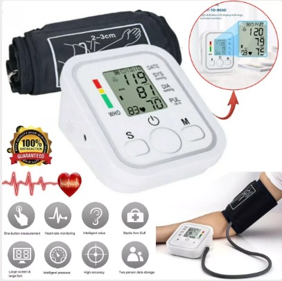Digital Blood Pressure Monitor – Fully Automatic Upper Arm BP Machine with Heart Rate Detection, Accurate Readings, Easy-to-Use Home Health Device