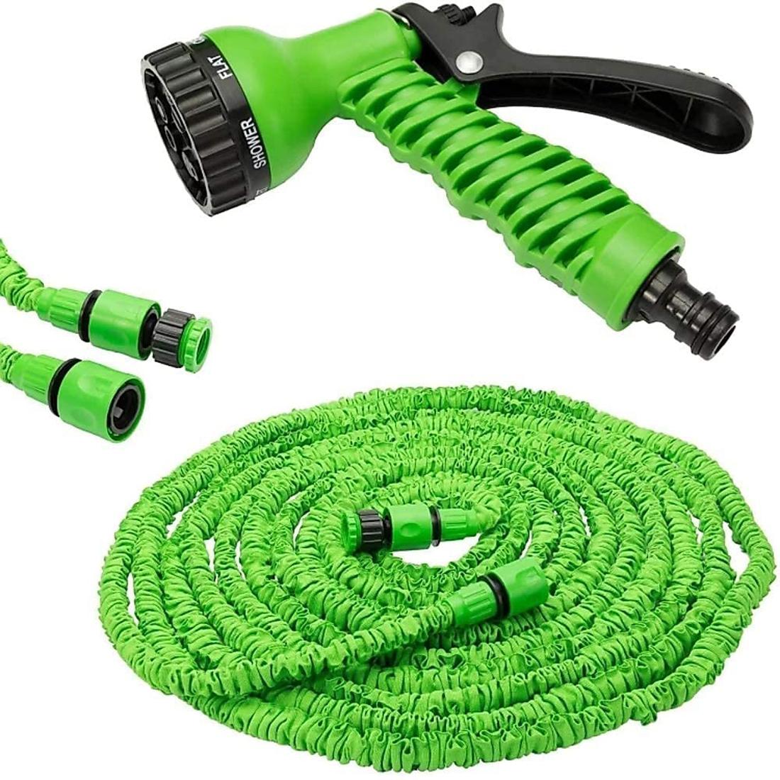 Magic Hose Pipe | Water Spray | Pressure Water spray Jet Gun | Expandable, Flexible Garden Water Hose for Car Wash, Bike Wash, Home and Garden ( Random Color ) - 100 Ft