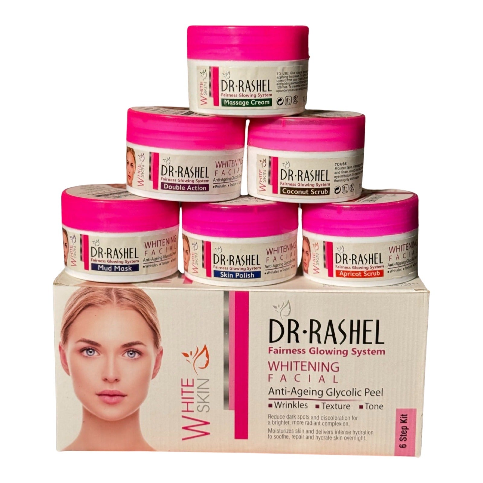 Dr.RASHEL Whitening Facial Kit 6 in 1 – Complete Skin Brightening & Care Set