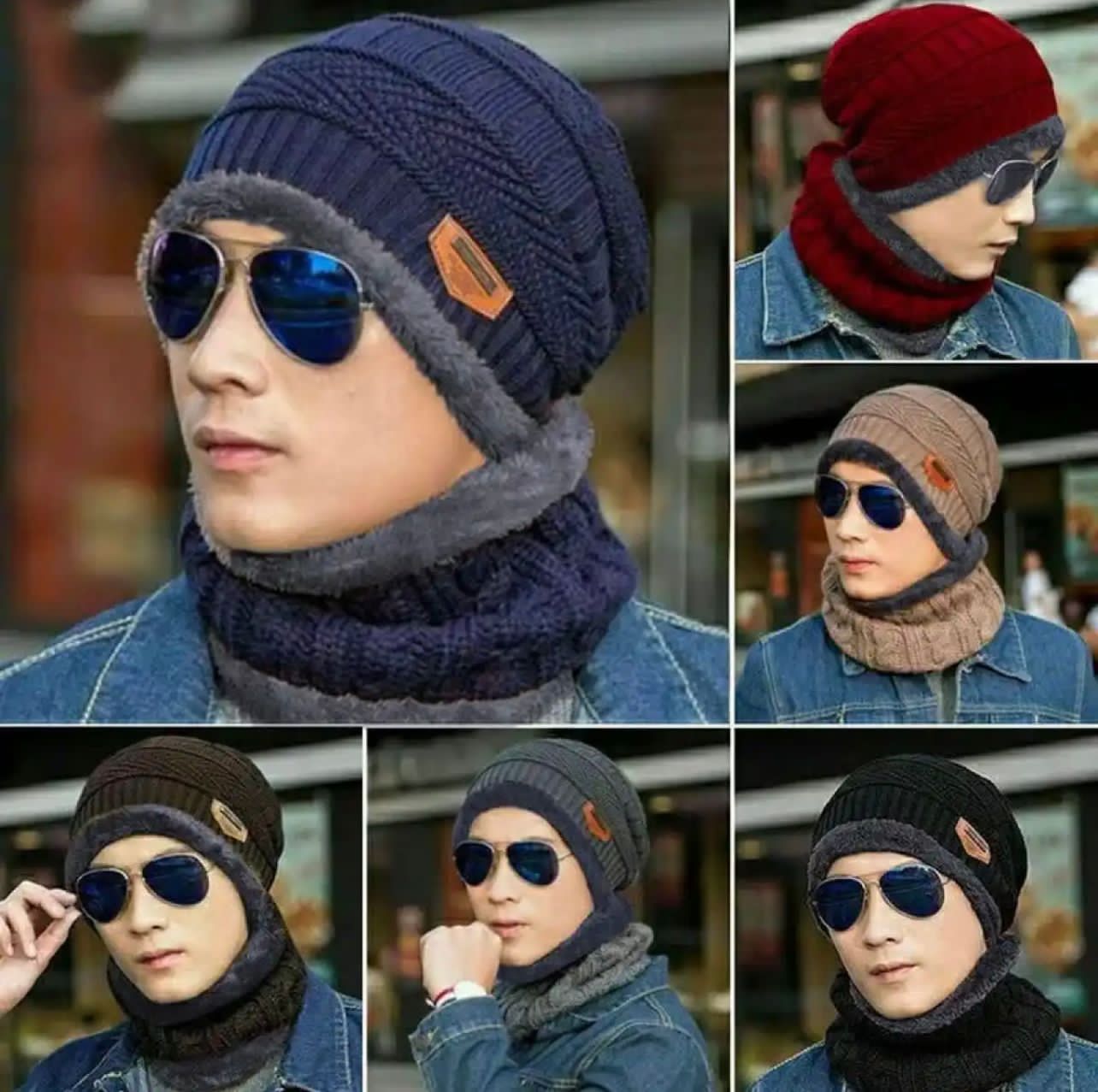 New Stylish Cotton Beanie Full Set – 2 Piece Cap + Neck Warmer