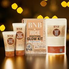 Bnb Whitening Rice Extract Bright & Glow Kit (with Box)(Bar code)