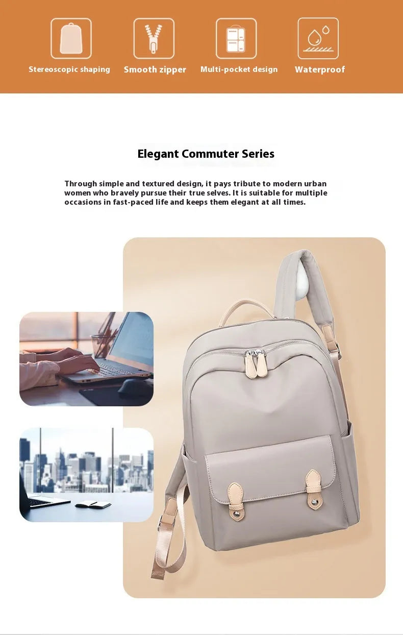 Fashion Business Women's Large Capacity Oxford Cloth Backpack