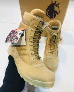 Men's Long Army Boots, Beige Swat - 40
