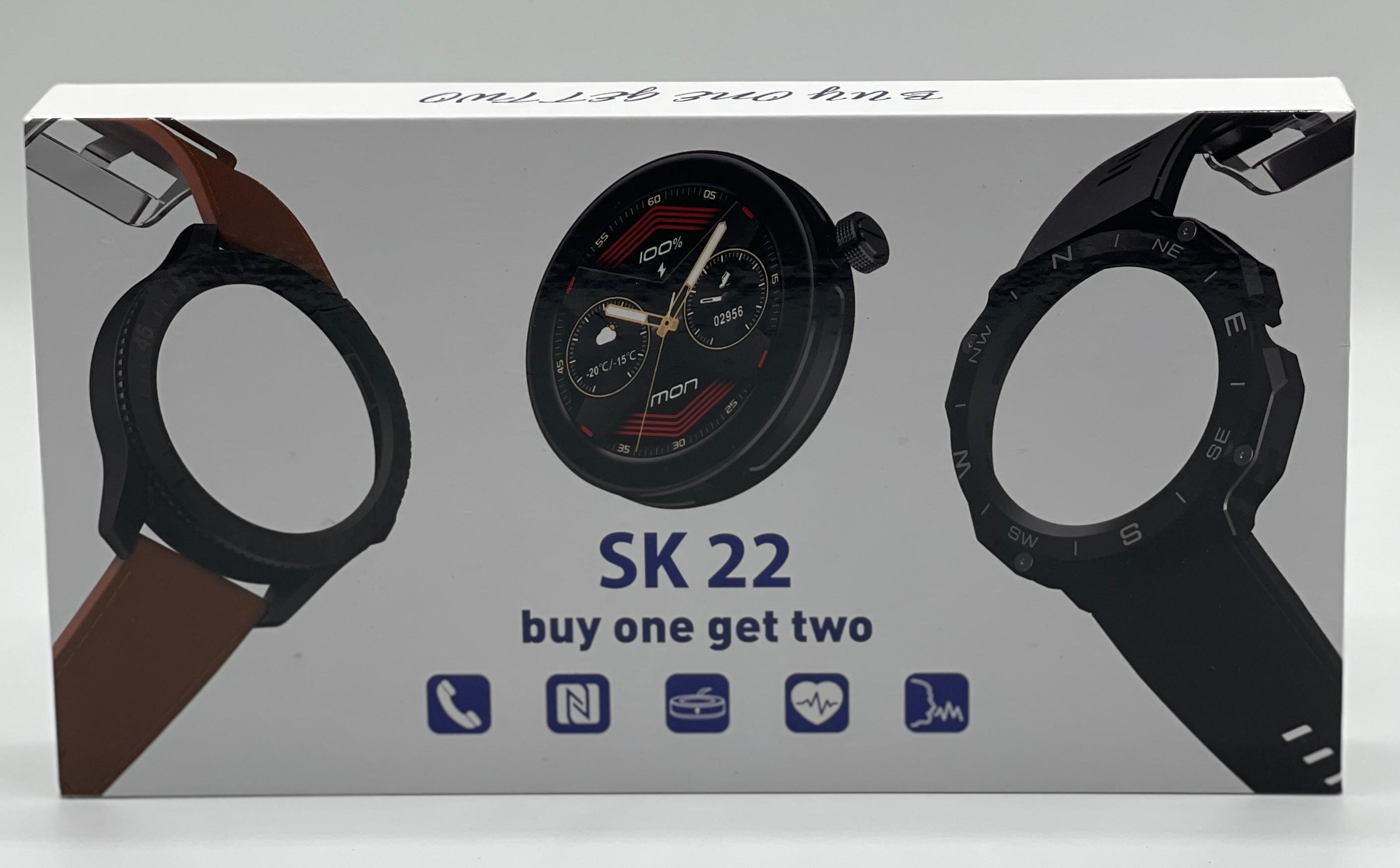 SK 22 Smartwatch With 2 Watch Body And 2 Stripes AMOLED Display | Smart Watch For Men & Boys | Digital Watches | Smart Watch
