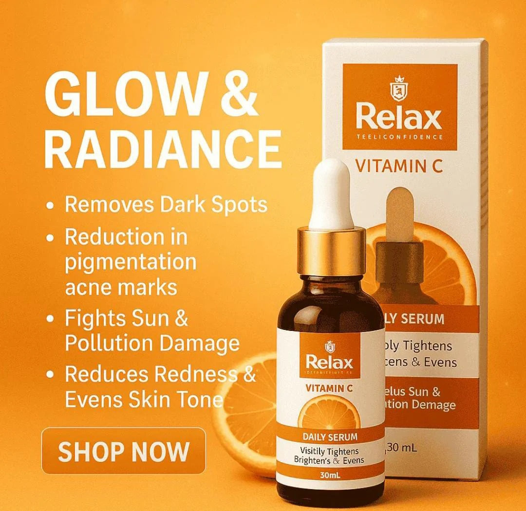 Relax Vitamin C Daily Serum – Glow And Radiance In Every Drop With Brightening Anti Aging Hydration Formula For Healthy Skin – Net Quantity 30ml