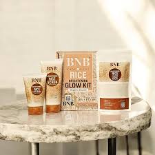 Bnb Whitening Rice Extract Bright & Glow Kit (with Box)(Bar code)